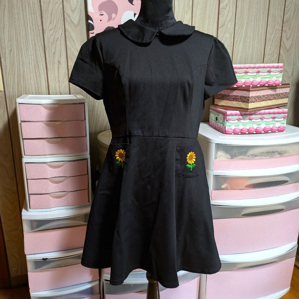 Modcloth Peter Pan Collar Sunflower Dress